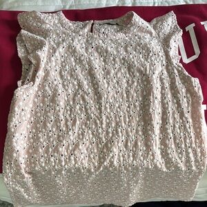 Pink Eyelet Lace Women's Top